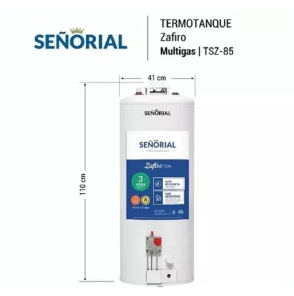 Termotanque 85L Señorial Zafiro Apoy/Colgar 110x41