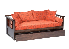 Sofa Cama Novo con carro  Madera 