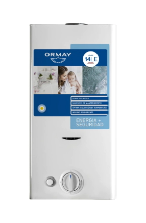 Calefon Ormay 14L G. Envasado Con Sensor Oxigeno 