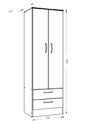Placard Ricchezze Tana Eco 2P  2C Bco