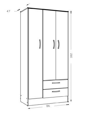 Placard Ricchezze Tana Eco 3P  2C Bco