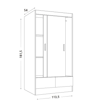 Placard Ricchezze Tana Eco 2P Corr Fresno Bco