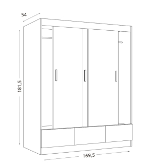 Placard Ricchezze Tana Eco 3P Corr Moccha