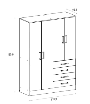 Placard Ricchezze Imperio 4 P - 4 C  Hickory