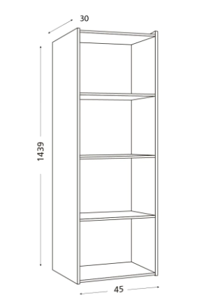 Biblioteca Ricchezze 4 Esp  Mesina Hickory/Blanc
