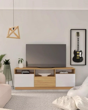 Mesa TV Ricchezze Mesina Mundial Hickory/Bco.
