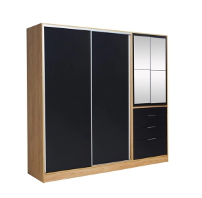 Placard Ricchezze Murano 4P 4C Hickory/N c/Es 