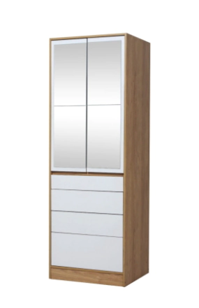 Placard Ricchezze Murano 2P  4C Hickory/Bco c/Esp 