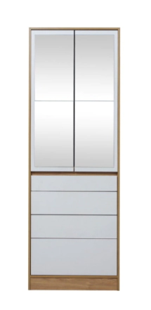 Placard Ricchezze Murano 2P  4C Hickory/Bco c/Esp