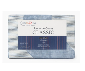 Sabanas 2½ Costa Rica Microfibra 80Grs Lineas Azul 