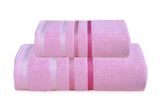 Juego de Toalla y Toalln Teka Lumiere 520 gramos  Rosa 