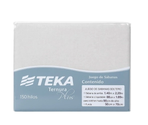 Sabanas 1½ Teka 150H Ternura Plus Liso Gris 