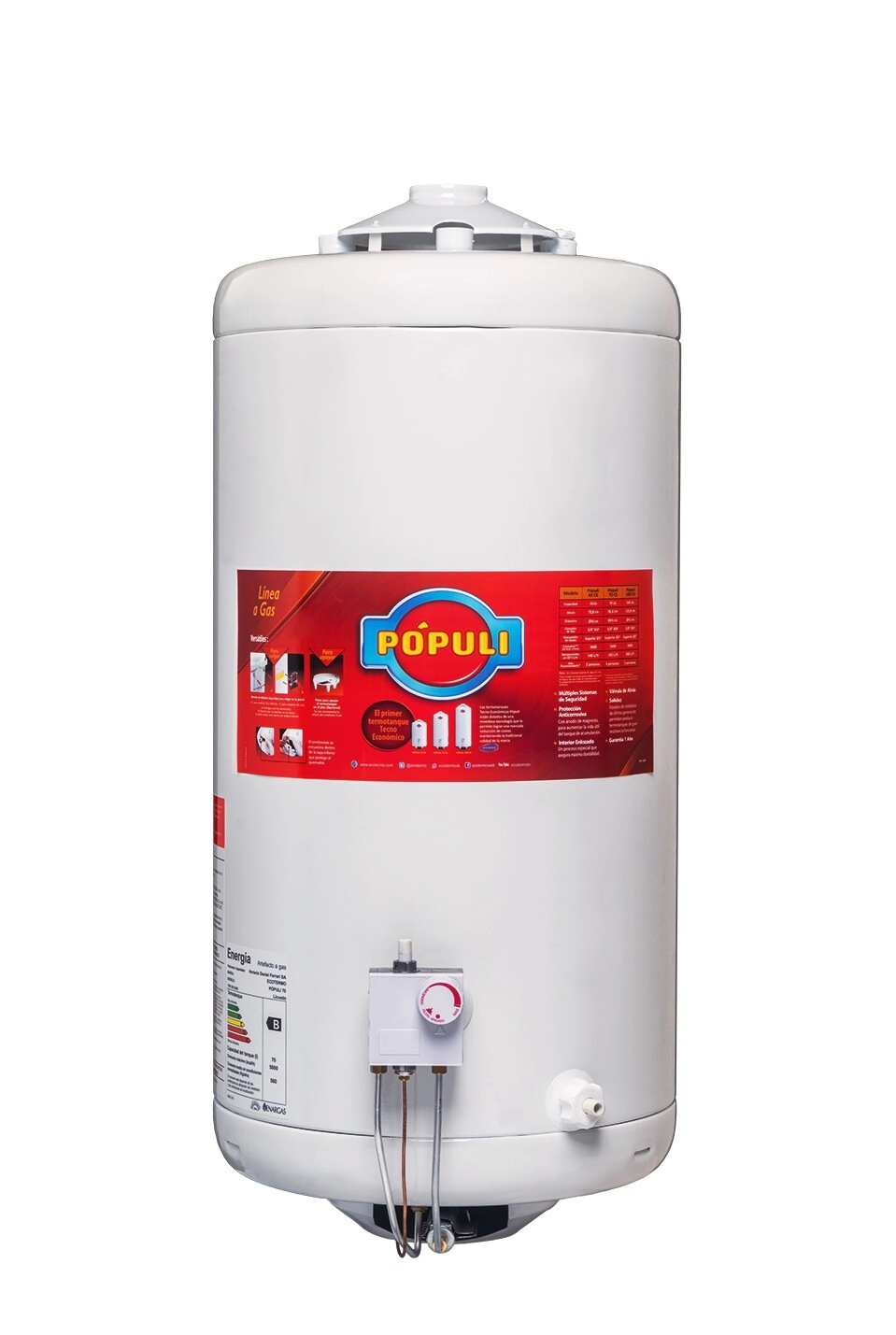 Termotanque 70L Populi C/Superior Colgar 