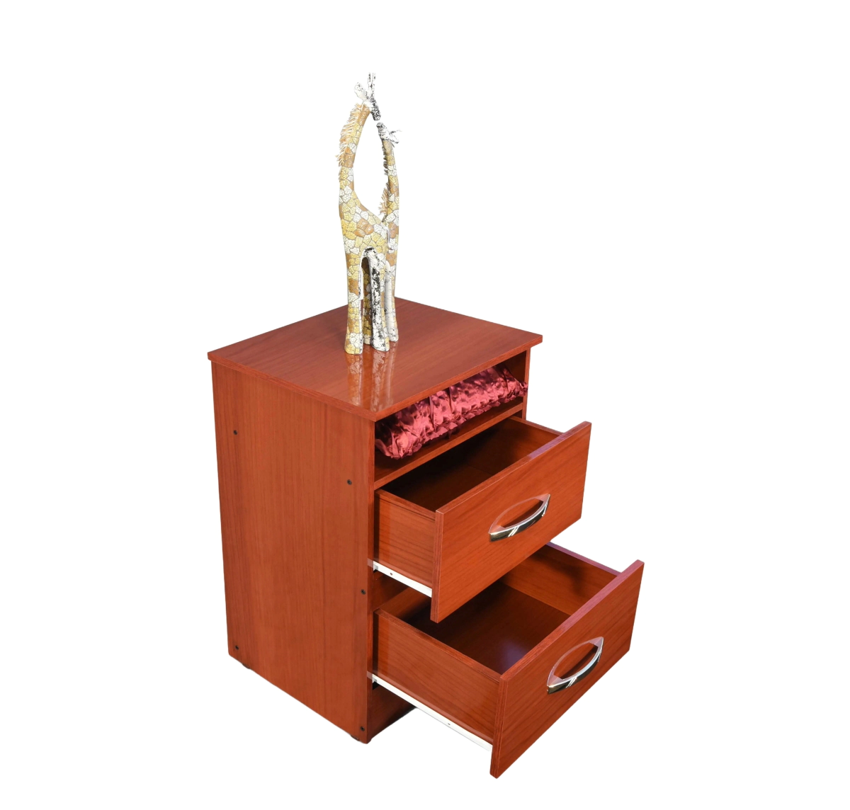 Mesa de Luz Maximo Fortaleza 2 Cajones Caoba 