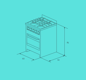 Cocina Cook & Food Chiara  Roja 60 cm
