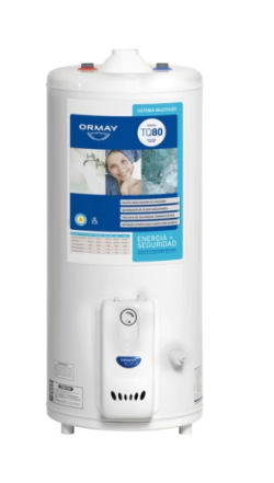 Termotanque 80L Ormay TQ80 Colgar y Apoyar 